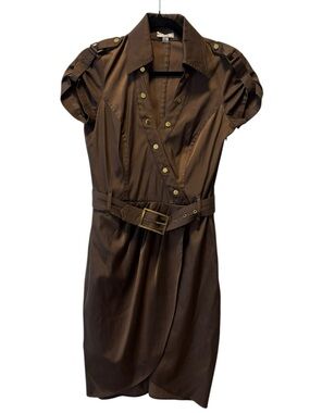 Y2K Vintage Cache brown belted Midi Wrap Dress Size S